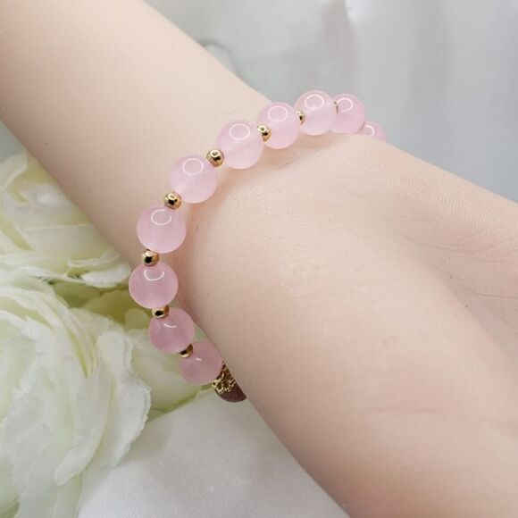 Brand New Pink With Gold Design Crystal Lucky Bracelet - Picture 3 of 3